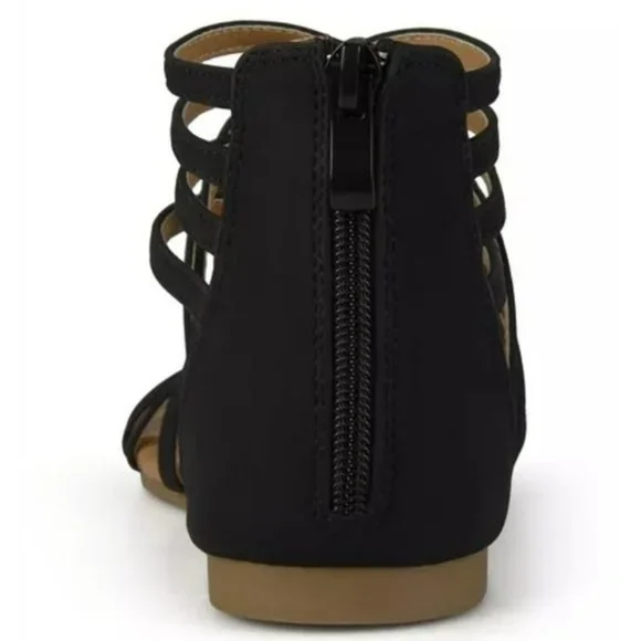 Journee Collection Hanni Strappy Flat Sandals Black -7.5 - Picture 3 of 8